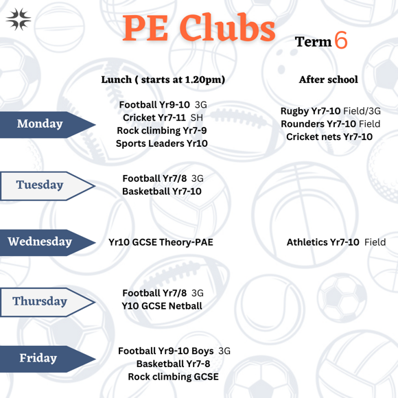 Pe clubs term 6 2023