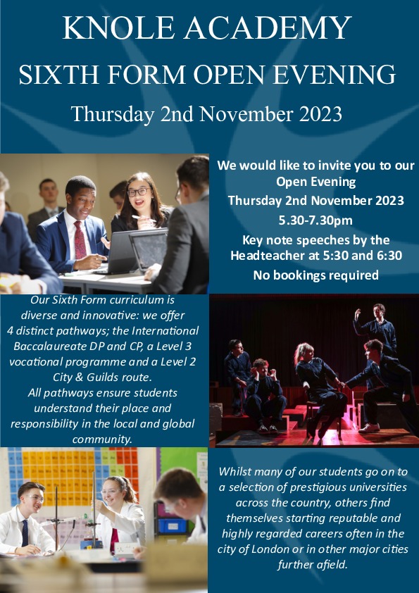 Sixth Form Open Event Advert